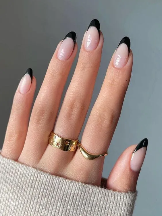 Short French Tip Nails With Design